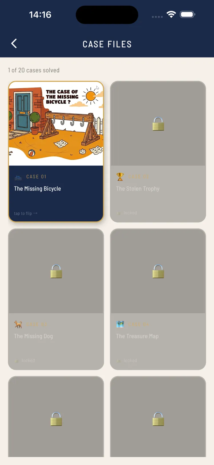 Reveal evidence cards